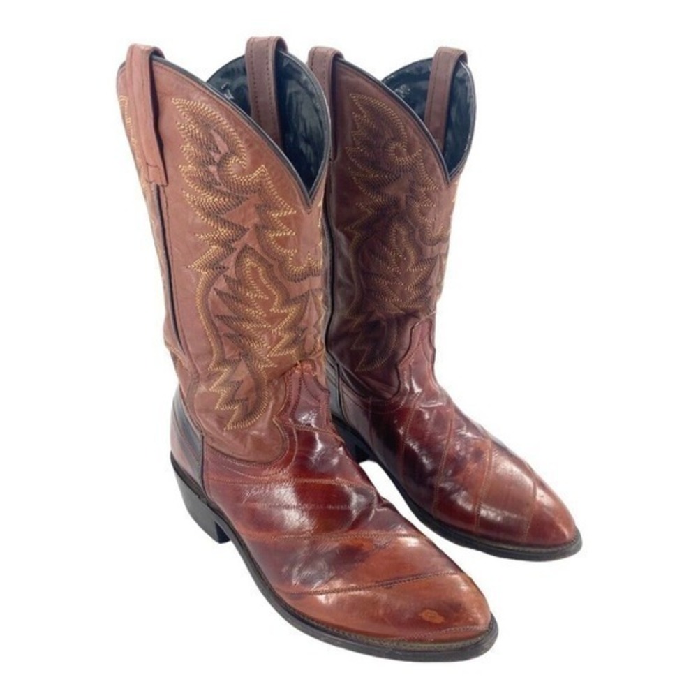 Laredo Men’s Genuine Eel Boots Cognac Mens Style 6735 Size 8.5‎